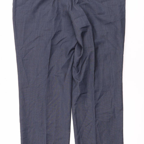 West End Men's Blue Dress Pants, Size L, Wool Blend