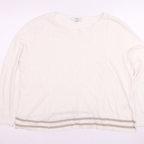 Next Women's White Long Sleeve Round Neck Top