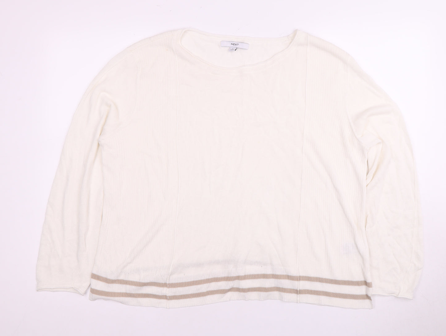 Next Women's White Long Sleeve Round Neck Top