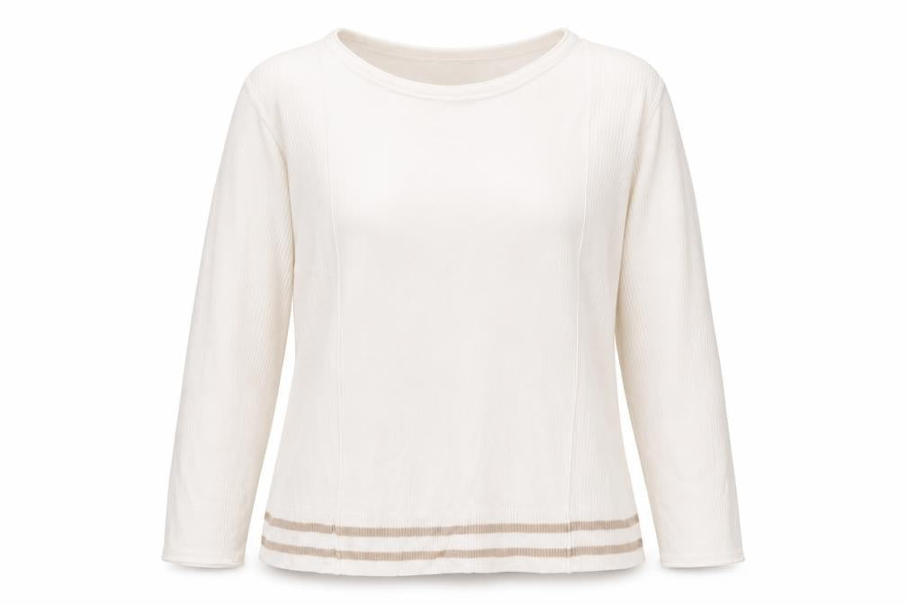 Front view of Next Women's White Long Sleeve Round Neck Top