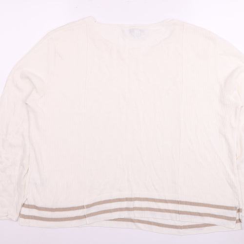 Next Women's White Long Sleeve Round Neck Top