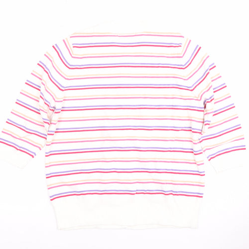 Marks and Spencer Women's Multicoloured Striped Cardigan Size 16