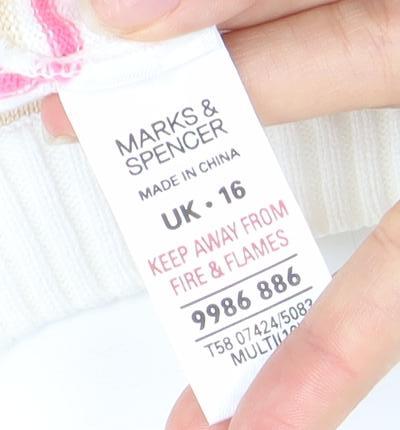 Marks and Spencer Women's Multicoloured Striped Cardigan Size 16