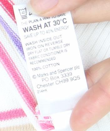 Marks and Spencer Women's Multicoloured Striped Cardigan Size 16