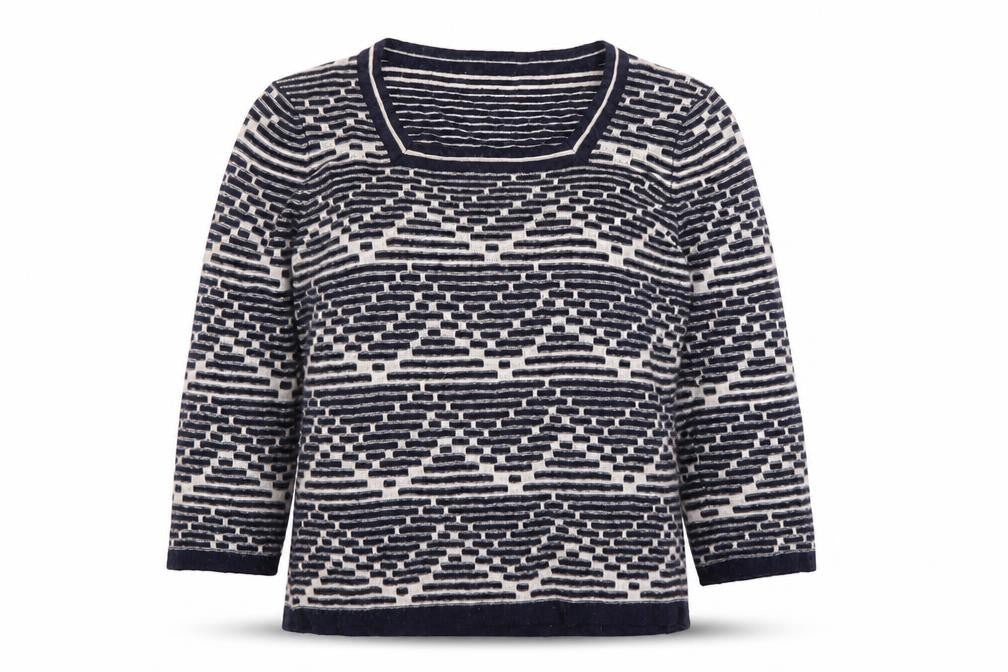 Country Casuals Women's Blue Geometric Pullover Jumper Size 12