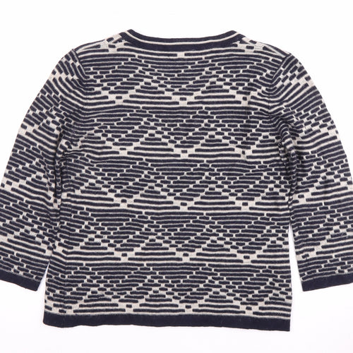 CC Women's Blue Geometric Pullover Jumper Size 12