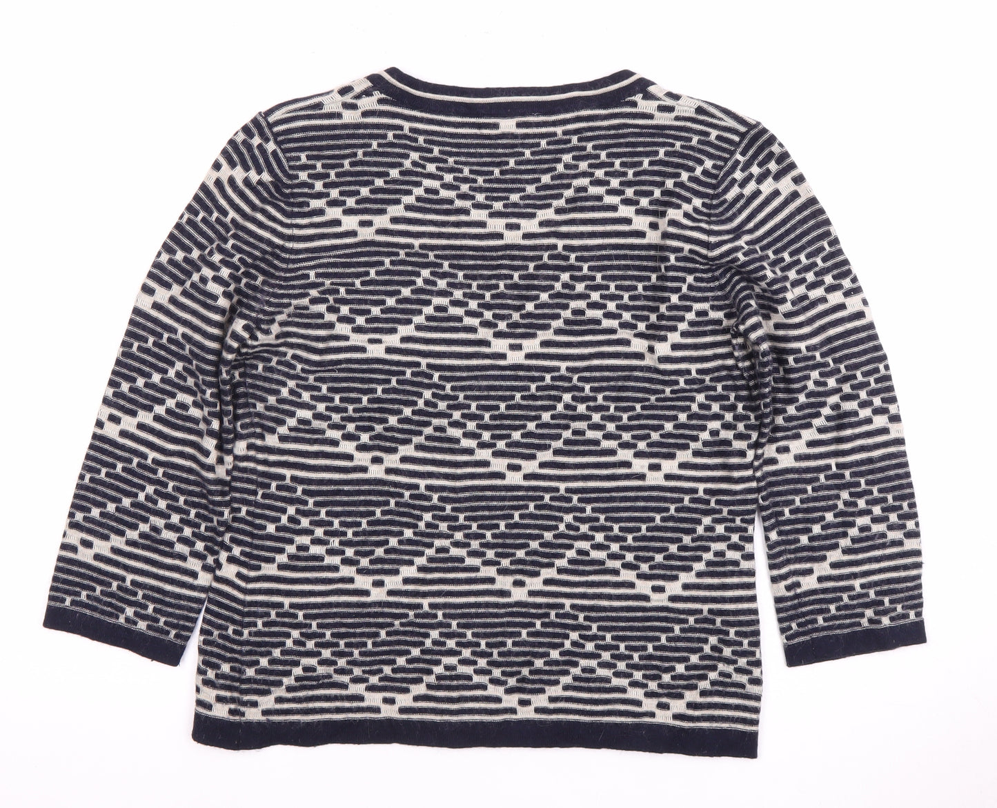 CC Women's Blue Geometric Pullover Jumper Size 12