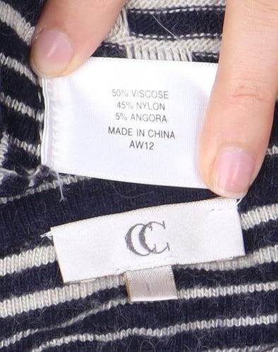 CC Women's Blue Geometric Pullover Jumper Size 12