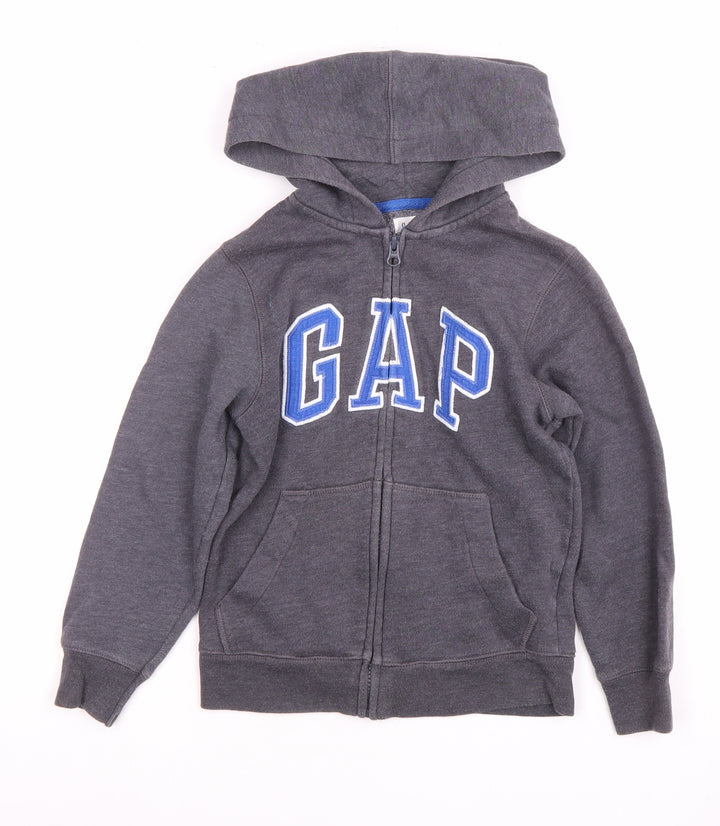 Gap Boys Grey Full Zip Hoodie 6-7 Years with Logo