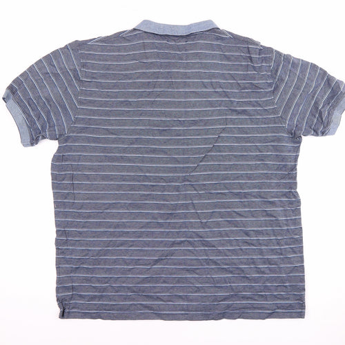 Emidio Tucci Men's Blue Striped Polo Shirt - Size 7