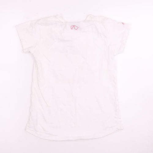 Silverstone Girls' White T-Shirt 13 Years Graphic Print Logo