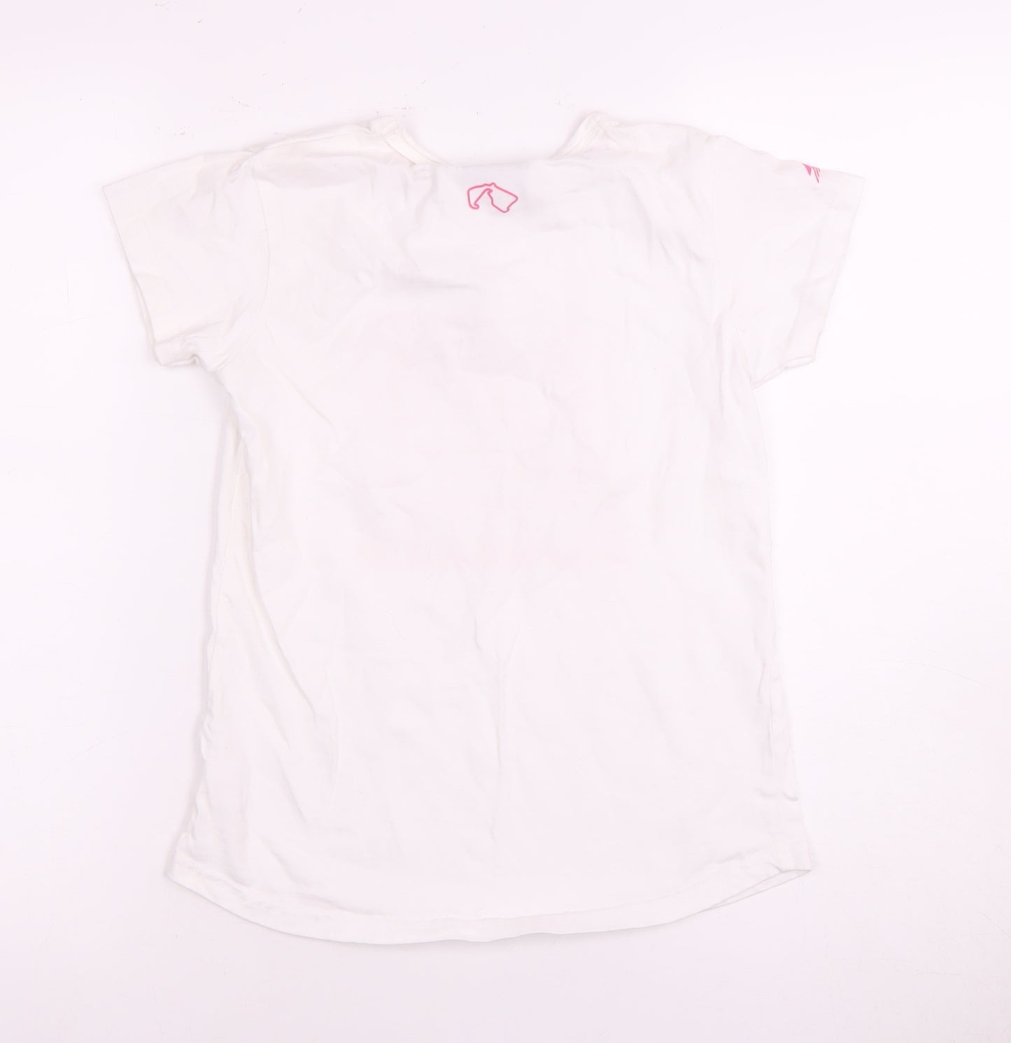 Silverstone Girls' White T-Shirt 13 Years Graphic Print Logo