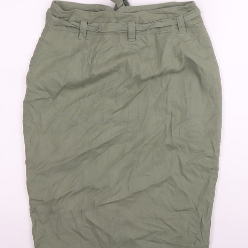 New Look Women's Green Button Pencil Skirt Size 10
