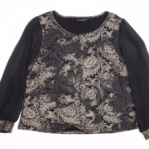 David Emanuel Women's Black Floral Blouse, Size 20