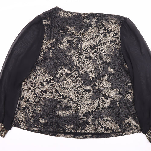 David Emanuel Women's Black Floral Blouse, Size 20