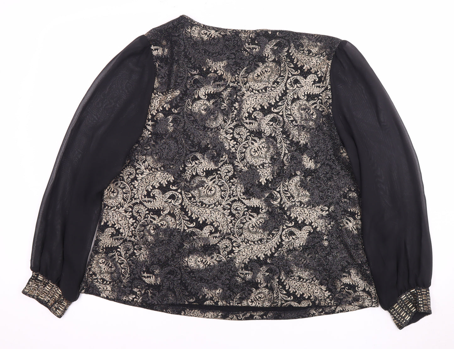 David Emanuel Women's Black Floral Blouse, Size 20