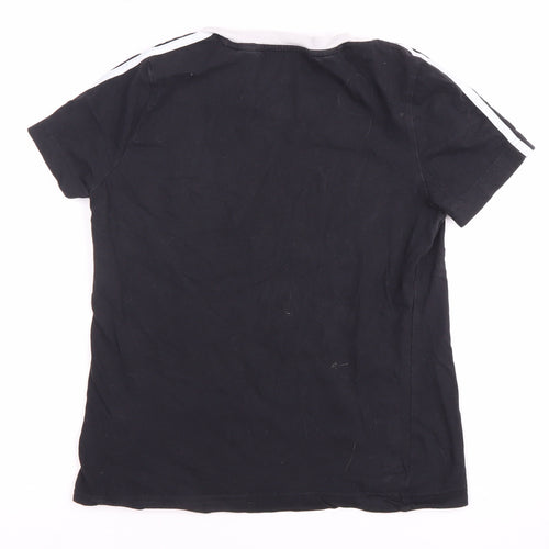 Adidas Boys' Black T-Shirt 11-12 Years, Short Sleeve, Cotton