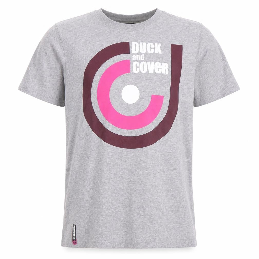 Duck and Cover Men's Grey Graphic Print T-Shirt M