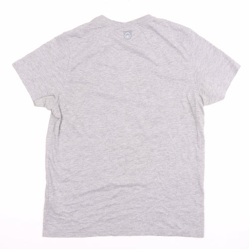 Duck and Cover Men's Grey Graphic Print T-Shirt M