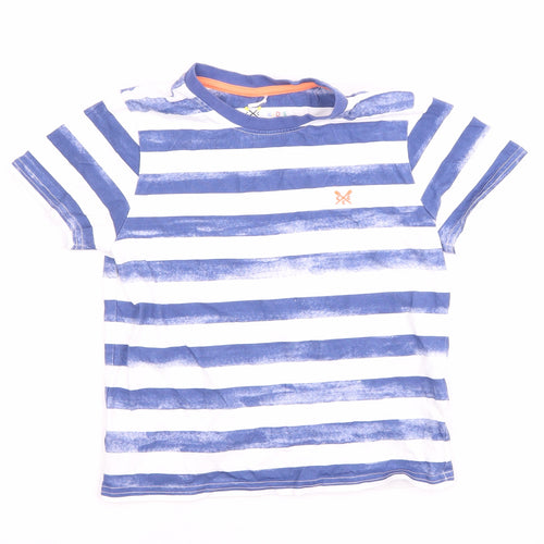 Crew Clothing Blue Striped Boys T-Shirt, 8-9 Years, Cotton, Casual Wear
