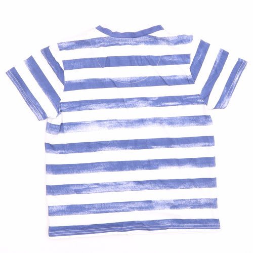 Crew Clothing Blue Striped Boys T-Shirt, 8-9 Years, Cotton, Casual Wear