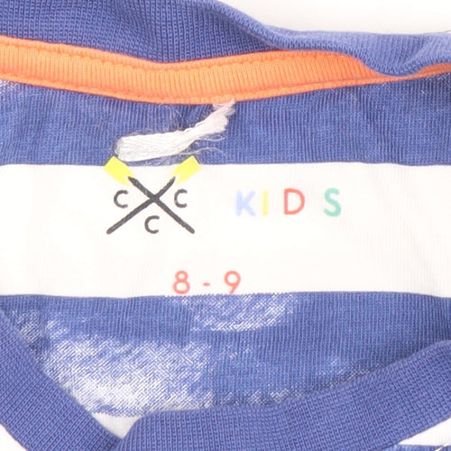 Crew Clothing Blue Striped Boys T-Shirt, 8-9 Years, Cotton, Casual Wear