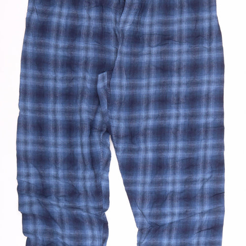 Men's Blue Plaid Pyjama Pants 2XL Cotton