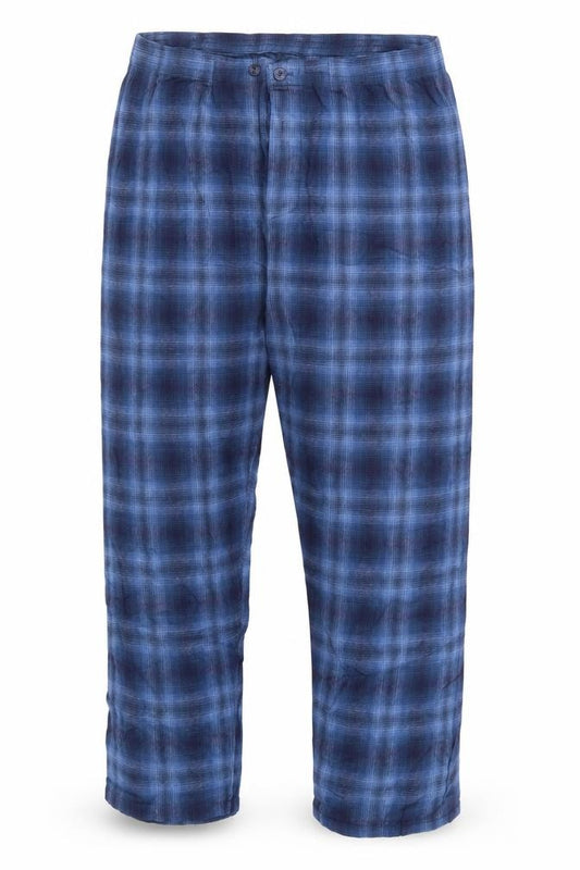 Men's Blue Plaid Pyjama Pants 2XL Cotton