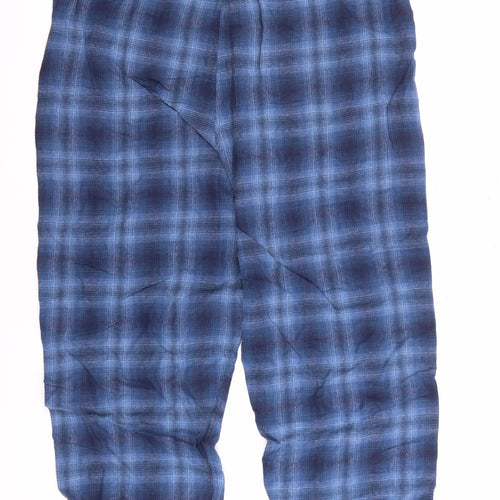 Men's Blue Plaid Pyjama Pants 2XL Cotton