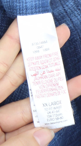 Men's Blue Plaid Pyjama Pants 2XL Cotton