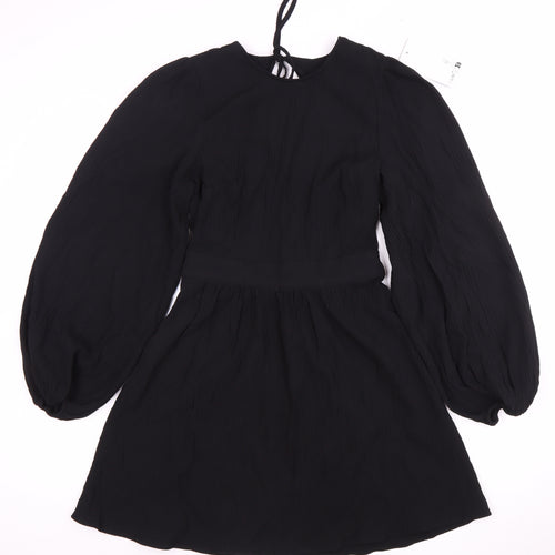 NA-KD Women's Black Balloon Sleeve Dress, Size 8