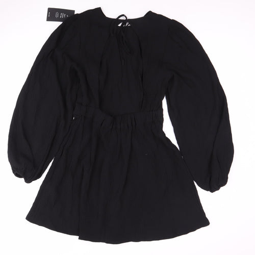 NA-KD Women's Black Balloon Sleeve Dress, Size 8
