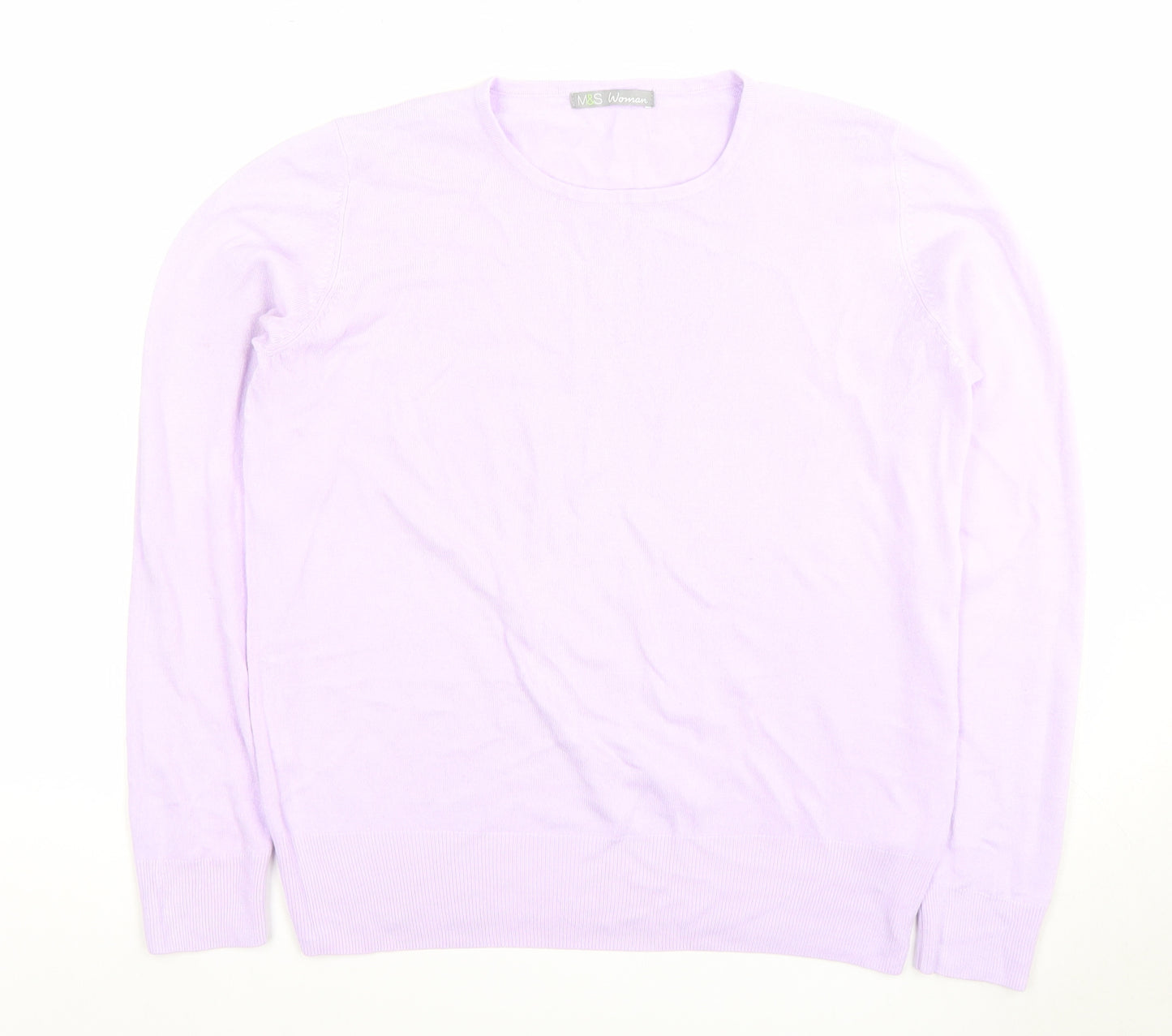 Marks and Spencer Women's Purple Pullover Jumper - Size 14