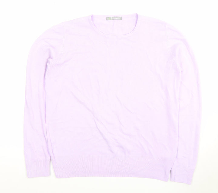 Marks and Spencer Women's Purple Pullover Jumper - Size 14