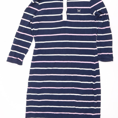 Crew Clothing Company Women's Blue Striped Shirt Dress