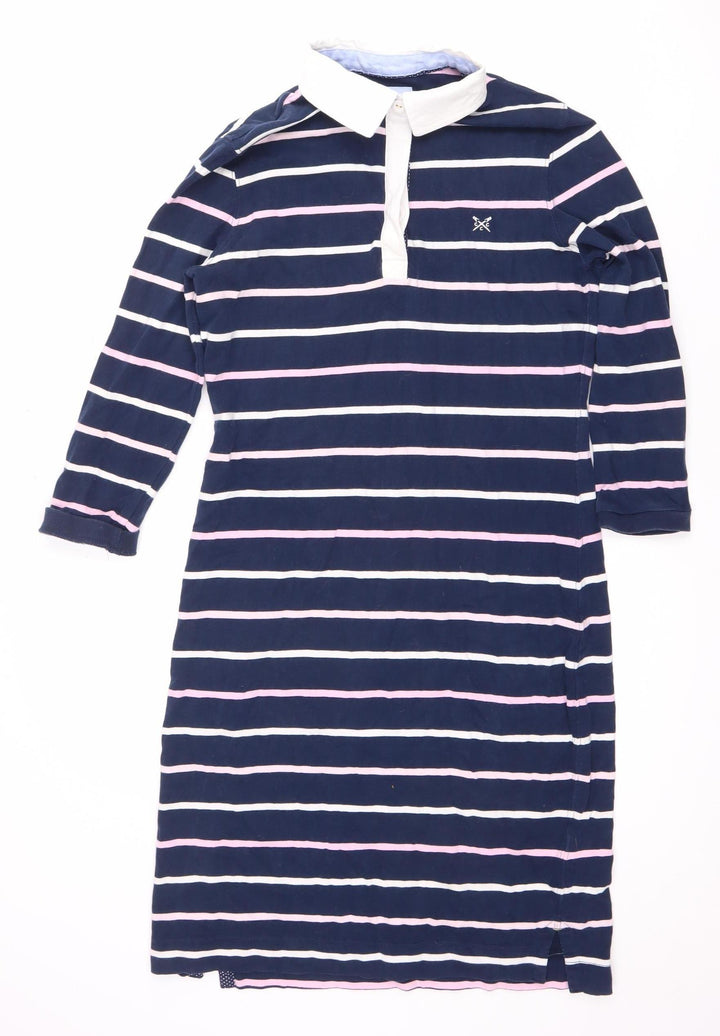 Crew Clothing Company Women's Blue Striped Shirt Dress