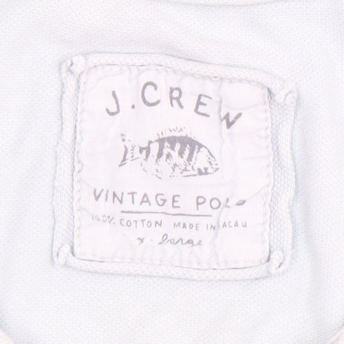 J.Crew Men's White XL Short Sleeve Polo Shirt