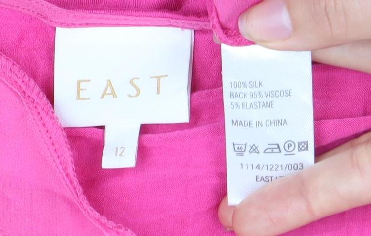 EAST Women's Pink Sleeveless Silk Blouse Size 12