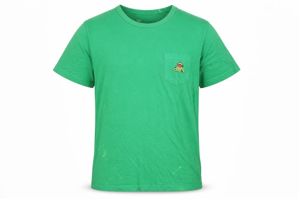 Front view of Pull&Bear Men's Green Muppets Tee, size S, Cartoon Logo