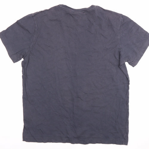 Champion Men's Grey Logo T-Shirt, Size L, Crew Neck