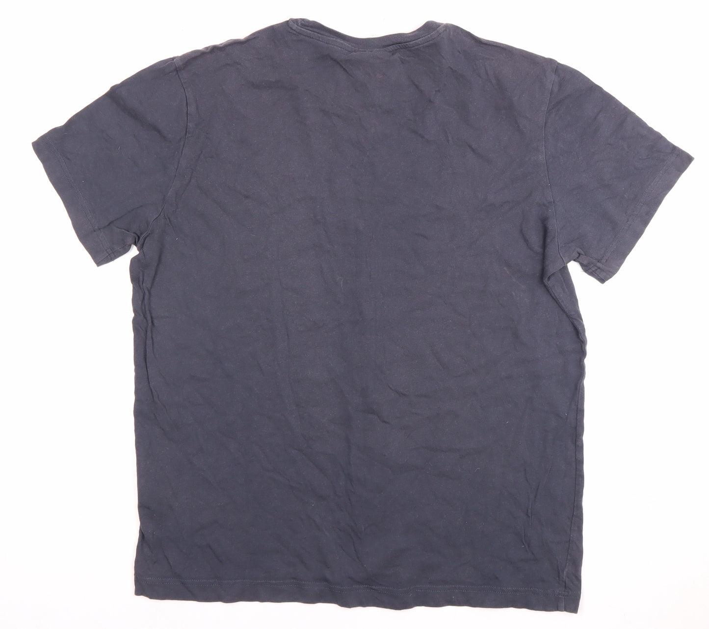 Champion Men's Grey Logo T-Shirt, Size L, Crew Neck