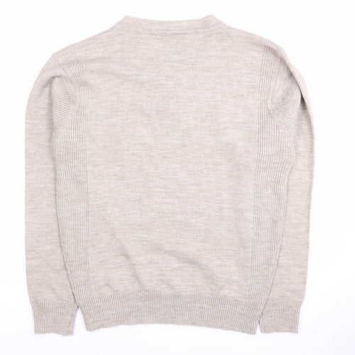 Petroleum Men's Beige Henley XL Knit Jumper