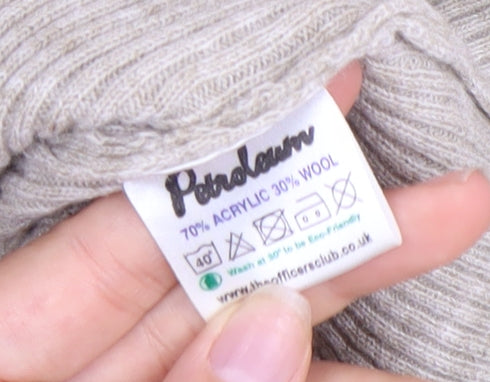 Petroleum Men's Beige Henley XL Knit Jumper
