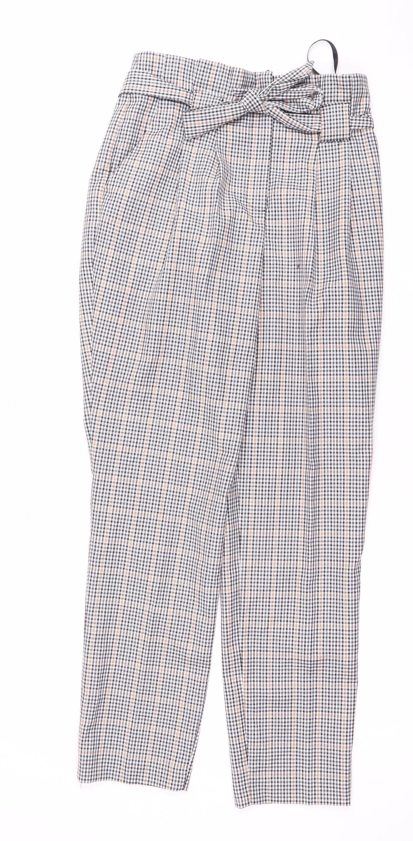 Miss Selfridge Women's Multicoloured Check Trousers, Size 6