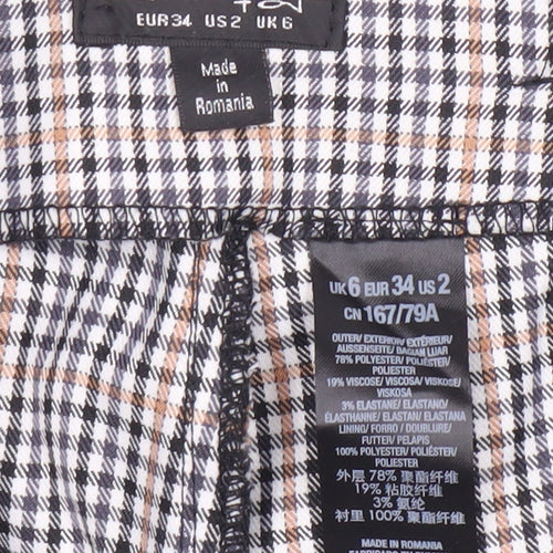 Miss Selfridge Women's Multicoloured Check Trousers, Size 6