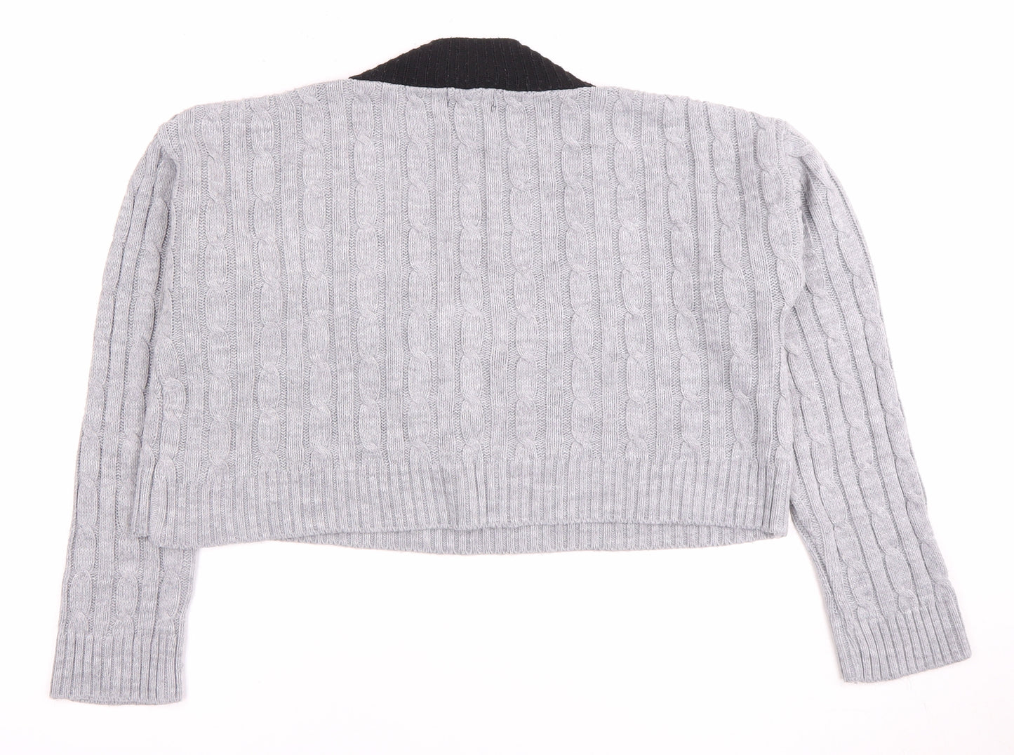 PrettyLittleThing Women's Grey V-Neck Pullover Jumper, M