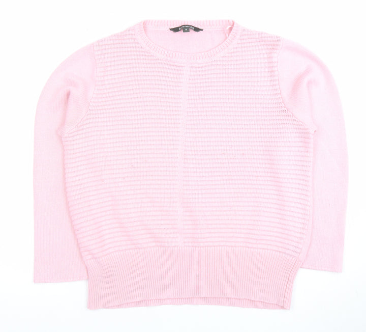 Bonmarché Women's Pink Crew Neck Pullover Jumper Size 18