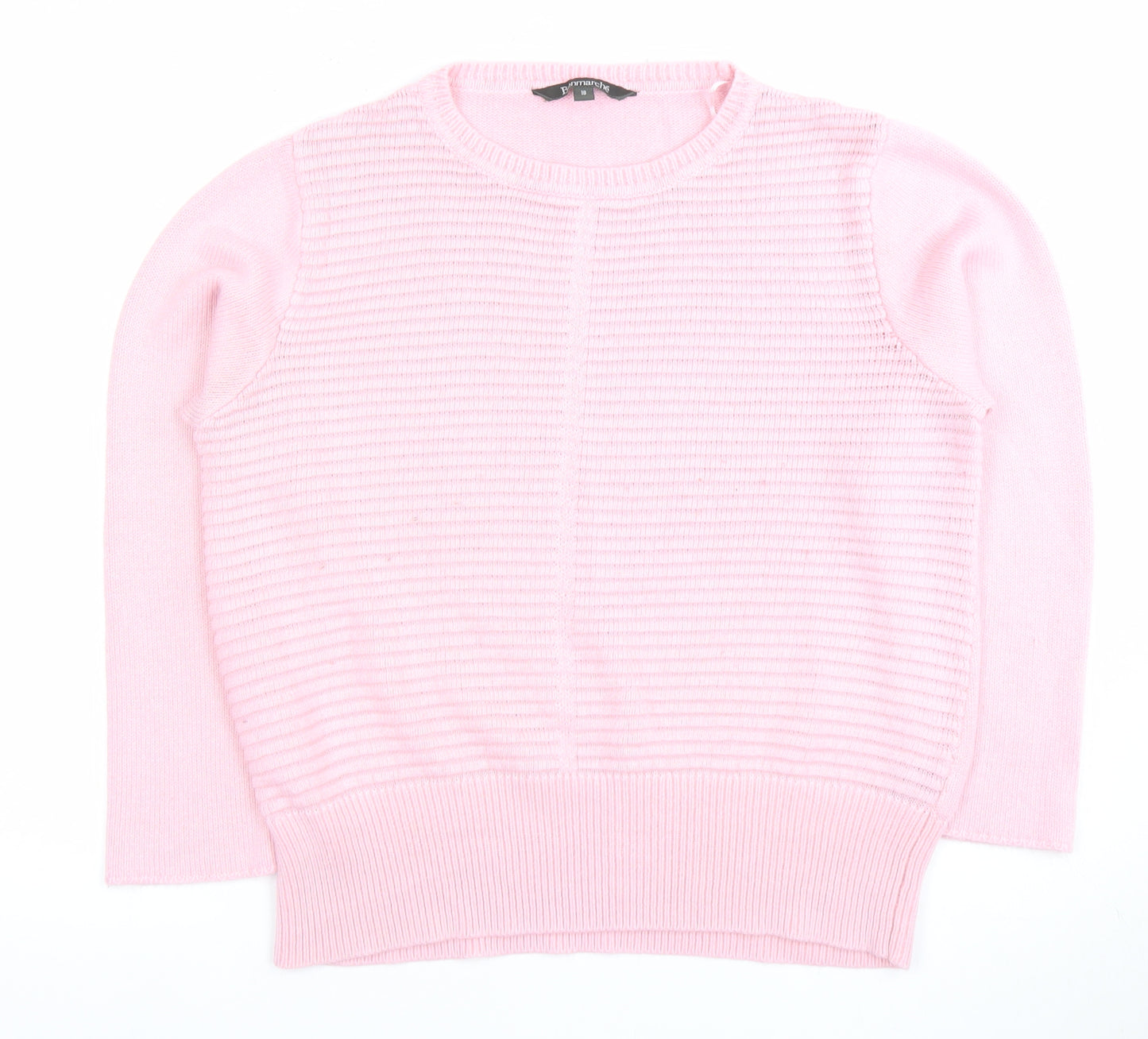 Bonmarché Women's Pink Crew Neck Pullover Jumper Size 18