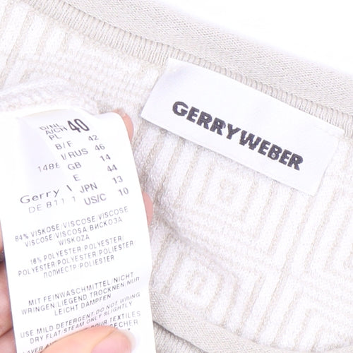 Gerry Weber Women’s Beige Geometric T-Shirt Size 14