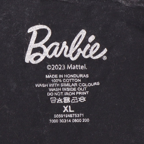 Barbie Women's Black T-Shirt XL Casual Car Theme